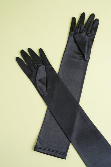 Black 1920s Party Gloves